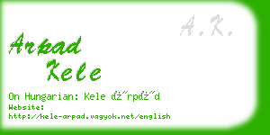 arpad kele business card